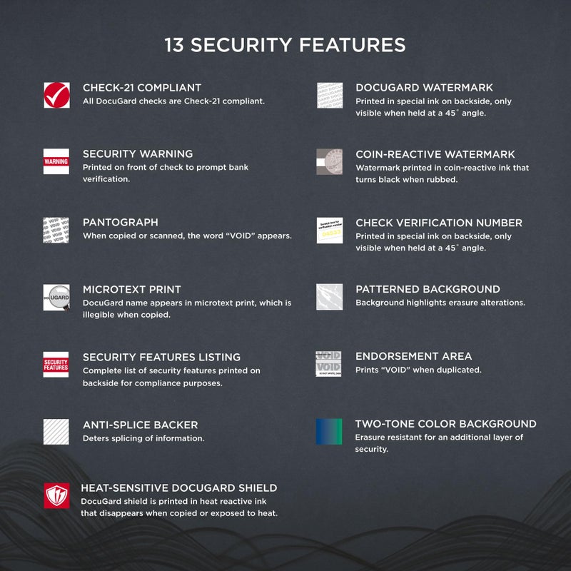 DocuGard Premier Prismatic Check, 13 Features, 8.5 X 11, Blue/Green Prismatic, 500/ream - Image 4